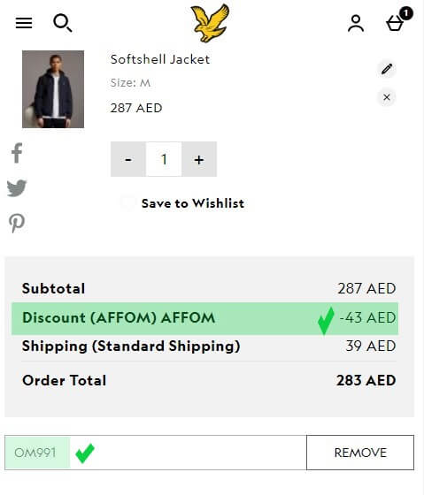 Activation of Lyle and Scott discount code